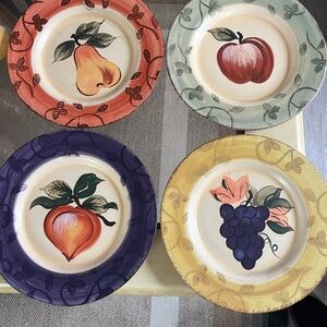 Fruit-Themed Ceramic Dinner Plate Set